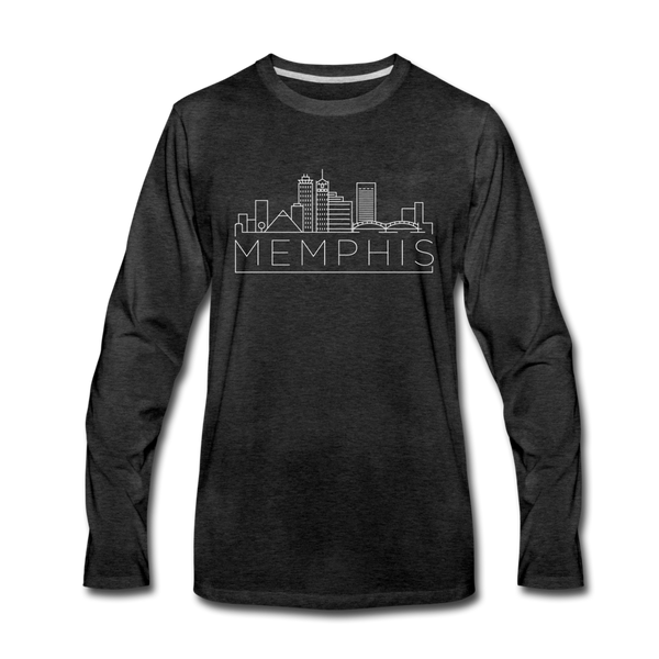 Memphis, Tennessee Long Sleeve T-Shirt - Skylines Unisex Memphis Long Sleeve Shirt - charcoal gray