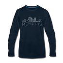 Memphis, Tennessee Long Sleeve T-Shirt - Skylines Unisex Memphis Long Sleeve Shirt - deep navy