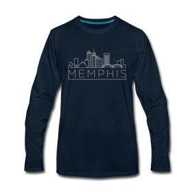 Memphis, Tennessee Long Sleeve T-Shirt - Skylines Unisex Memphis Long Sleeve Shirt - deep navy
