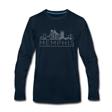 Memphis, Tennessee Long Sleeve T-Shirt - Skylines Unisex Memphis Long Sleeve Shirt - deep navy