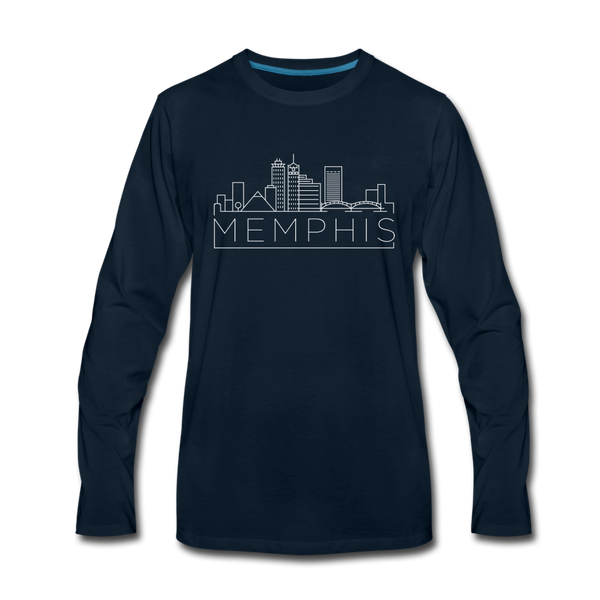 Memphis, Tennessee Long Sleeve T-Shirt - Skylines Unisex Memphis Long Sleeve Shirt - deep navy