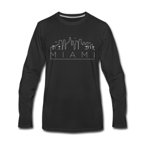 Miami, Florida Long Sleeve T-Shirt - Skylines Unisex Miami Long Sleeve Shirt - black