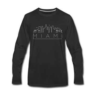 Miami, Florida Long Sleeve T-Shirt - Skylines Unisex Miami Long Sleeve Shirt - black