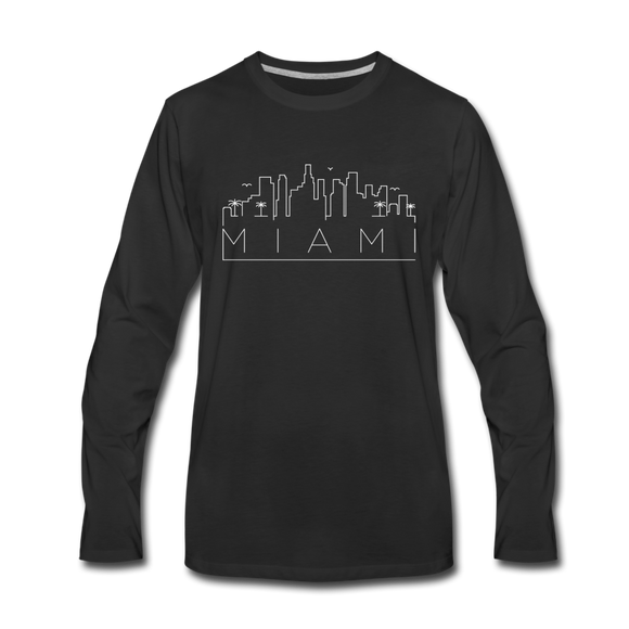 Miami, Florida Long Sleeve T-Shirt - Skylines Unisex Miami Long Sleeve Shirt - black