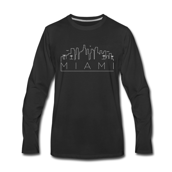 Miami, Florida Long Sleeve T-Shirt - Skylines Unisex Miami Long Sleeve Shirt - black