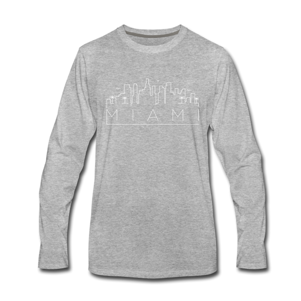 Miami, Florida Long Sleeve T-Shirt - Skylines Unisex Miami Long Sleeve Shirt - heather gray