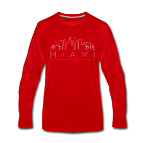 Miami, Florida Long Sleeve T-Shirt - Skylines Unisex Miami Long Sleeve Shirt - red