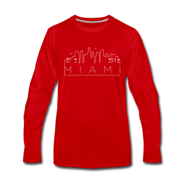 Miami, Florida Long Sleeve T-Shirt - Skylines Unisex Miami Long Sleeve Shirt - red
