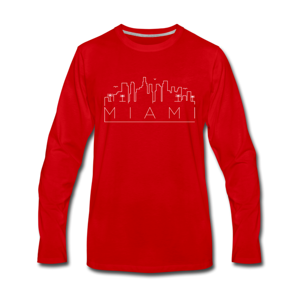 Miami, Florida Long Sleeve T-Shirt - Skylines Unisex Miami Long Sleeve Shirt - red