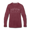 Miami, Florida Long Sleeve T-Shirt - Skylines Unisex Miami Long Sleeve Shirt - heather burgundy