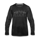 Miami, Florida Long Sleeve T-Shirt - Skylines Unisex Miami Long Sleeve Shirt - charcoal gray