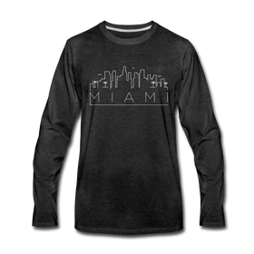 Miami, Florida Long Sleeve T-Shirt - Skylines Unisex Miami Long Sleeve Shirt - charcoal gray
