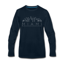 Miami, Florida Long Sleeve T-Shirt - Skylines Unisex Miami Long Sleeve Shirt - deep navy