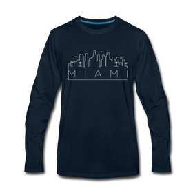 Miami, Florida Long Sleeve T-Shirt - Skylines Unisex Miami Long Sleeve Shirt - deep navy