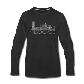 Milwaukee, Wisconsin Long Sleeve T-Shirt - Skylines Unisex Milwaukee Long Sleeve Shirt - black