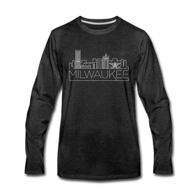 Milwaukee, Wisconsin Long Sleeve T-Shirt - Skylines Unisex Milwaukee Long Sleeve Shirt - charcoal gray