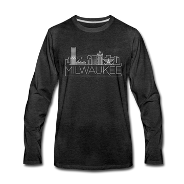 Milwaukee, Wisconsin Long Sleeve T-Shirt - Skylines Unisex Milwaukee Long Sleeve Shirt - charcoal gray