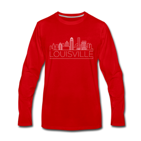 Louisville, Kentucky Long Sleeve T-Shirt - Skylines Unisex Louisville Long Sleeve Shirt - red