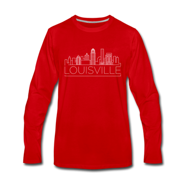 Louisville, Kentucky Long Sleeve T-Shirt - Skylines Unisex Louisville Long Sleeve Shirt - red