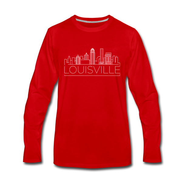 Louisville, Kentucky Long Sleeve T-Shirt - Skylines Unisex Louisville Long Sleeve Shirt - red