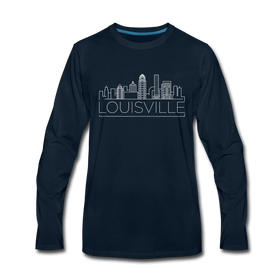 Louisville, Kentucky Long Sleeve T-Shirt - Skylines Unisex Louisville Long Sleeve Shirt - deep navy