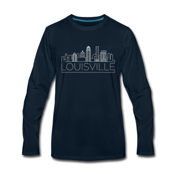 Louisville, Kentucky Long Sleeve T-Shirt - Skylines Unisex Louisville Long Sleeve Shirt - deep navy