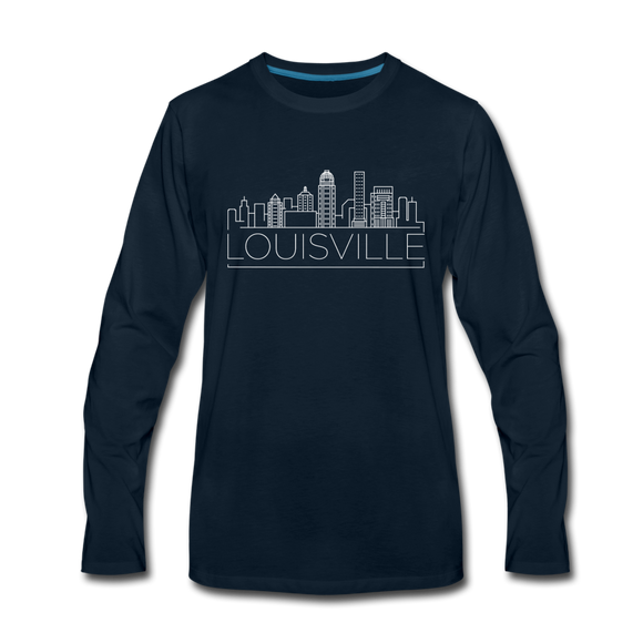 Louisville, Kentucky Long Sleeve T-Shirt - Skylines Unisex Louisville Long Sleeve Shirt - deep navy