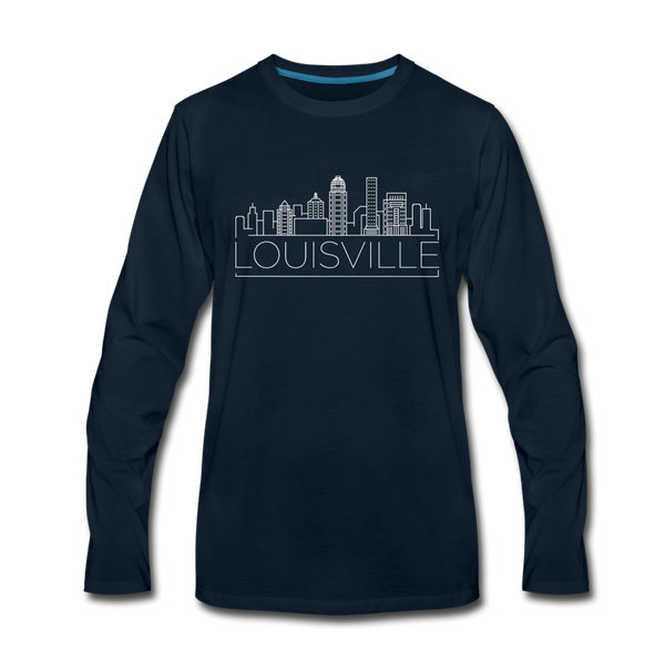 Louisville, Kentucky Long Sleeve T-Shirt - Skylines Unisex Louisville Long Sleeve Shirt - deep navy