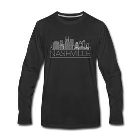 Nashville, Tennessee Long Sleeve T-Shirt - Skylines Unisex Nashville Long Sleeve Shirt - black