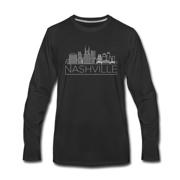 Nashville, Tennessee Long Sleeve T-Shirt - Skylines Unisex Nashville Long Sleeve Shirt - black