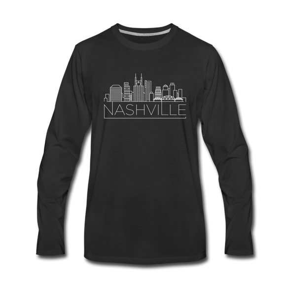 Nashville, Tennessee Long Sleeve T-Shirt - Skylines Unisex Nashville Long Sleeve Shirt - black