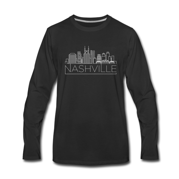 Nashville, Tennessee Long Sleeve T-Shirt - Skylines Unisex Nashville Long Sleeve Shirt - black