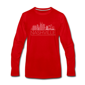 Nashville, Tennessee Long Sleeve T-Shirt - Skylines Unisex Nashville Long Sleeve Shirt - red