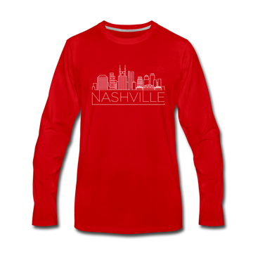 Nashville, Tennessee Long Sleeve T-Shirt - Skylines Unisex Nashville Long Sleeve Shirt - red