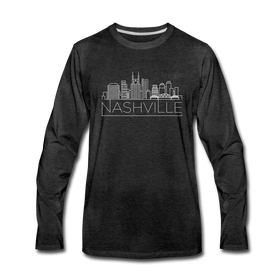 Nashville, Tennessee Long Sleeve T-Shirt - Skylines Unisex Nashville Long Sleeve Shirt - charcoal gray
