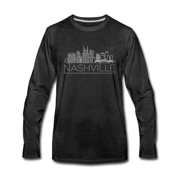 Nashville, Tennessee Long Sleeve T-Shirt - Skylines Unisex Nashville Long Sleeve Shirt - charcoal gray