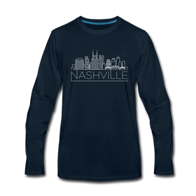 Nashville, Tennessee Long Sleeve T-Shirt - Skylines Unisex Nashville Long Sleeve Shirt - deep navy