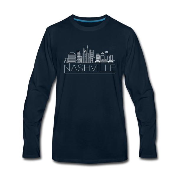 Nashville, Tennessee Long Sleeve T-Shirt - Skylines Unisex Nashville Long Sleeve Shirt - deep navy