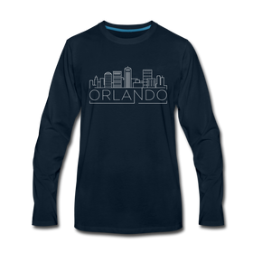 Orlando, Florida Long Sleeve T-Shirt - Skylines Unisex Orlando Long Sleeve Shirt - deep navy