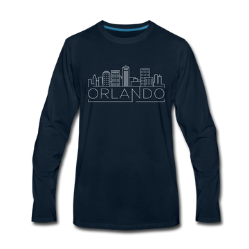 Orlando, Florida Long Sleeve T-Shirt - Skylines Unisex Orlando Long Sleeve Shirt - deep navy
