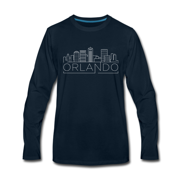 Orlando, Florida Long Sleeve T-Shirt - Skylines Unisex Orlando Long Sleeve Shirt - deep navy