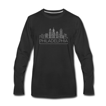 Philadelphia, Pennsylvania Long Sleeve T-Shirt - Skylines Unisex Philadelphia Long Sleeve Shirt - black