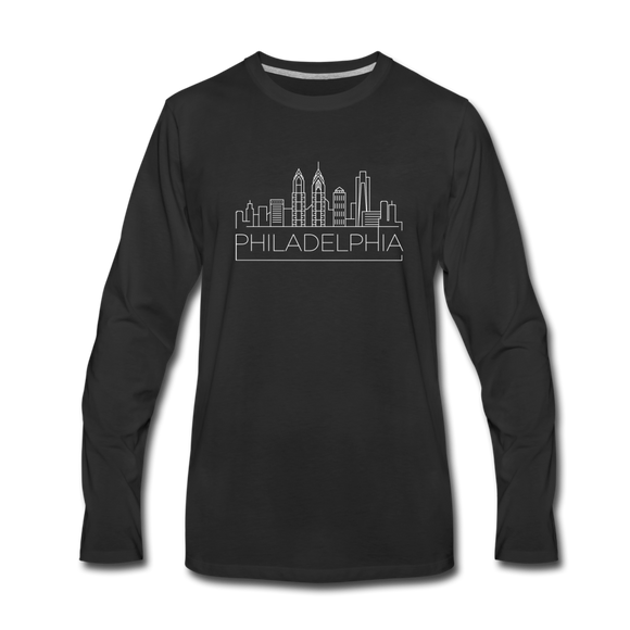 Philadelphia, Pennsylvania Long Sleeve T-Shirt - Skylines Unisex Philadelphia Long Sleeve Shirt - black