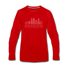 Philadelphia, Pennsylvania Long Sleeve T-Shirt - Skylines Unisex Philadelphia Long Sleeve Shirt - red