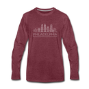 Philadelphia, Pennsylvania Long Sleeve T-Shirt - Skylines Unisex Philadelphia Long Sleeve Shirt - heather burgundy