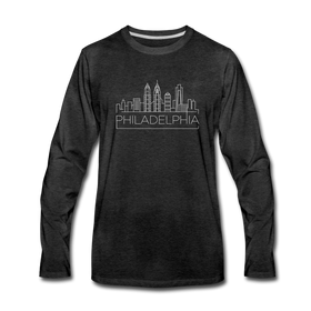Philadelphia, Pennsylvania Long Sleeve T-Shirt - Skylines Unisex Philadelphia Long Sleeve Shirt - charcoal gray