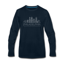 Philadelphia, Pennsylvania Long Sleeve T-Shirt - Skylines Unisex Philadelphia Long Sleeve Shirt - deep navy