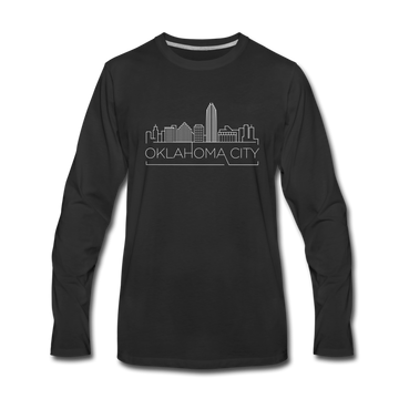 Oklahoma City, Oklahoma Long Sleeve T-Shirt - Skylines Unisex Oklahoma City Long Sleeve Shirt - black