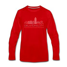 Oklahoma City, Oklahoma Long Sleeve T-Shirt - Skylines Unisex Oklahoma City Long Sleeve Shirt - red
