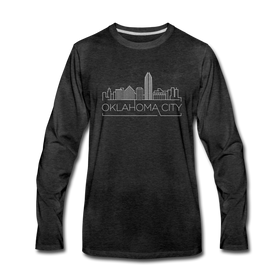 Oklahoma City, Oklahoma Long Sleeve T-Shirt - Skylines Unisex Oklahoma City Long Sleeve Shirt - charcoal gray